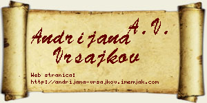 Andrijana Vrsajkov vizit kartica